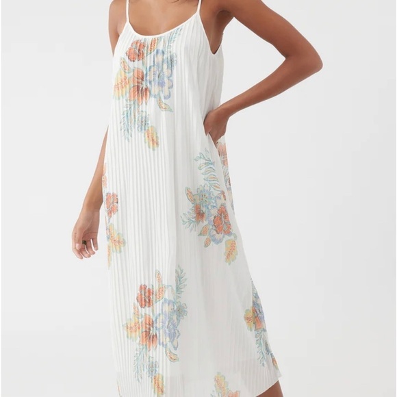 🔆O’NEILL🔆 JUNIA MIDI DRESS FLORAL WHITE Non-wrinkle comfortable beautiful - Picture 16 of 16
